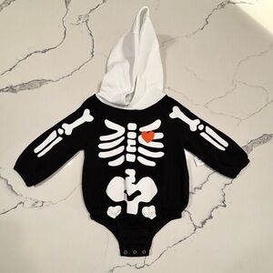 Old Navy Black and White Skeleton Onesie
